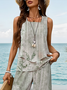 Damen Geblümt Print Zweiteiliges Set Täglich Ärmellos Lässig Sommer Bluse mit Hose Matching Set