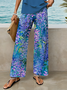 Damen Geblümt Print Zweiteiliges Set Täglich Ärmellos Lässig Sommer Bluse mit Hose Matching Set