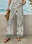 Damen Geblümt Print Zweiteiliges Set Täglich Ärmellos Lässig Sommer Bluse mit Hose Matching Set