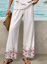 Damen Geblümt Print Zweiteiliges Set Täglich Ärmellos Lässig Sommer Bluse mit Hose Matching Set