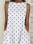 Damen Polka Dots Ärmellos Sommer Print Kleid Rundhals Täglich Lässig Maxikleid Passen & Flare Kleid H-Linie Kleid