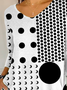 Damen Polka Dots Dreiviertelärmel T-Shirts T-Shirt V-Ausschnitt Print Lässig Frühling/Herbst T-Shirt mit Grafik Oberteile