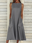 Damen Unifarben Ärmellos Sommer Print Kleid Rundhals Täglich Lässig Maxikleid Passen & Flare Kleid H-Linie Kleid