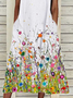 Damen Geblümt Ärmellos Sommer Print Kleid Rundhals Täglich Lässig Maxikleid Passen & Flare Kleid H-Linie Kleid
