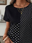 Damen Polka Dots Kurzarm T-Shirts T-Shirt Rundhals Print Lässig Sommer T-Shirt mit Grafik Oberteile