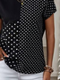 Damen Polka Dots Kurzarm T-Shirts T-Shirt Rundhals Print Lässig Sommer T-Shirt mit Grafik Oberteile