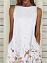 Damen Geblümt Ärmellos Sommer Print Kleid Rundhals Täglich Lässig Maxikleid Passen & Flare Kleid H-Linie Kleid