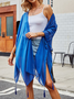 Damen Unifarben Frühling/Herbst Aufdecken Lässig Leicht Strickjacke