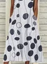 Damen Abstrakte Tupfen Ärmellos Sommer Print Kleid Rundhals Täglich Lässig Maxikleid Passen & Flare Kleid H-Linie Kleid