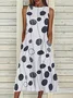 Damen Abstrakte Tupfen Ärmellos Sommer Print Kleid Rundhals Täglich Lässig Maxikleid Passen & Flare Kleid H-Linie Kleid