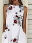 Damen Geblümt Ärmellos Sommer Print Kleid Rundhals Täglich Lässig Maxikleid Passen & Flare Kleid H-Linie Kleid