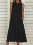 Damen Unifarben Ärmellos Sommer Print Kleid Rundhals Täglich Lässig Maxikleid Passen & Flare Kleid H-Linie Kleid
