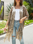 Damen Farbblock Frühling/Herbst Aufdecken Lässig Leicht Strickjacke