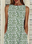 Damen Geblümt Ärmellos Sommer Print Kleid Rundhals Täglich Lässig Maxikleid Passen & Flare Kleid H-Linie Kleid