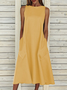 Damen Unifarben Ärmellos Sommer Print Kleid Rundhals Täglich Lässig Maxikleid Passen & Flare Kleid H-Linie Kleid