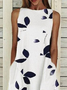 Damen Geblümt Ärmellos Sommer Print Kleid Rundhals Täglich Lässig Maxikleid Passen & Flare Kleid H-Linie Kleid