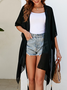 Damen Unifarben Sommer Aufdecken Lässig Leicht Strickjacke
