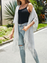 Damen Unifarben Frühling/Herbst Aufdecken Lässig Leicht Strickjacke