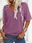 Damen Geblümt Kurzarm T-Shirts T-Shirt V-Ausschnitt Lässig Sommer Oberteile