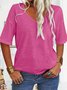 Damen Geblümt Kurzarm T-Shirts T-Shirt V-Ausschnitt Lässig Sommer Oberteile