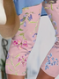 Damen Geblümt Caprihosen Elastische Taille Hose Lässig Sommer Hose