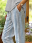 Damen Gestreift Lang Hose Lässig Frühling/Herbst Hose