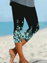 Damen Hose Elastische Taille Legging Täglich Ausgehen Lässig Print Geblümt Sommer Hose