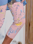 Damen Geblümt Caprihosen Elastische Taille Hose Lässig Sommer Hose