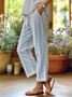 Damen Gestreift Lang Hose Lässig Frühling/Herbst Hose