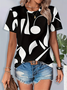Damen Abstrakt Kurzarm T-Shirts T-Shirt Rundhals Print Lässig Sommer T-Shirt mit Grafik Oberteile