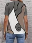 Damen Abstrakt Kurzarm T-Shirts T-Shirt Rundhals Print Lässig Sommer T-Shirt mit Grafik Oberteile