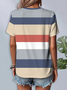 Damen Gestreift Kurzarm T-Shirts T-Shirt Rundhals Print Lässig Sommer T-Shirt mit Grafik Oberteile