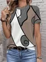 Damen Abstrakt Kurzarm T-Shirts T-Shirt Rundhals Print Lässig Sommer T-Shirt mit Grafik Oberteile