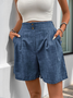 Damen Unifarben Fünfte Hose Gerade Hosen Lässig Sommer Shorts