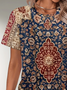 Damen Geblümt Kurzarm T-Shirts T-Shirt Rundhals Print Lässig Sommer T-Shirt mit Grafik Oberteile