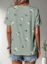 Damen Geblümt Kurzarm T-Shirts T-Shirt Rundhals Print Lässig Sommer T-Shirt mit Grafik Oberteile
