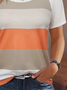 Damen Gestreift Kurzarm T-Shirts T-Shirt Rundhals Print Lässig Sommer T-Shirt mit Grafik Oberteile