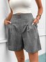 Damen Unifarben Fünfte Hose Gerade Hosen Lässig Sommer Shorts