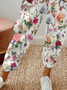 Damen Geblümt Lang Hose Lässig Frühling/Herbst Hose