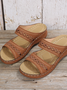 Neu Große Größen Pantoletten, Retro Patchwork, Rutschfest Rund Keilabsatz, Bequem Flach Pantolette für Damen