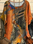 Damen Abstrakt Kurzarm T-Shirts T-Shirt Rundhals Print Lässig Sommer T-Shirt mit Grafik Oberteile