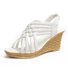 Sommer Straße Lässig Keilsandalette für Damen Sexy Fisch Mund Hohl Gewebe Keil Hohe Pumps