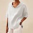 Damen Unifarben Halbarm Bluse Sommer V-Ausschnitt Täglich Lässig Oberteile