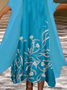 Damen Geblümt Print Zweiteiliges Set Täglich Dreiviertelärmel Lässig Frühling/Herbst Kleid mit Mantel Matching Set
