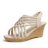 Sommer Straße Lässig Keilsandalette für Damen Sexy Fisch Mund Hohl Gewebe Keil Hohe Pumps