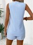Damen Gestreift Zweiteiliges Set Täglich Ärmellos Lässig Sommer Kurze Sets Matching Set