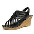 Sommer Straße Lässig Keilsandalette für Damen Sexy Fisch Mund Hohl Gewebe Keil Hohe Pumps