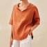Damen Unifarben Halbarm Bluse Sommer V-Ausschnitt Täglich Lässig Oberteile