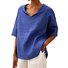 Damen Unifarben Halbarm Bluse Sommer V-Ausschnitt Täglich Lässig Oberteile