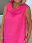 Damen Unifarben Ärmellos Sommer Kleid Schalkragen Täglich Lässig Maxikleid Passen & Flare Kleid A-Linien-Kleid